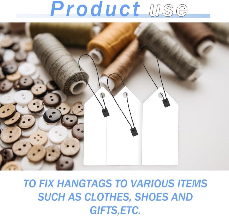 Yosawa 1000Pcs Hang Tag String Nylon Snap Lock Pin Loop Fastener Hook Ties Tag Strings for Tags Clothing, Shoes, Gift Bags（Black） - Image 4